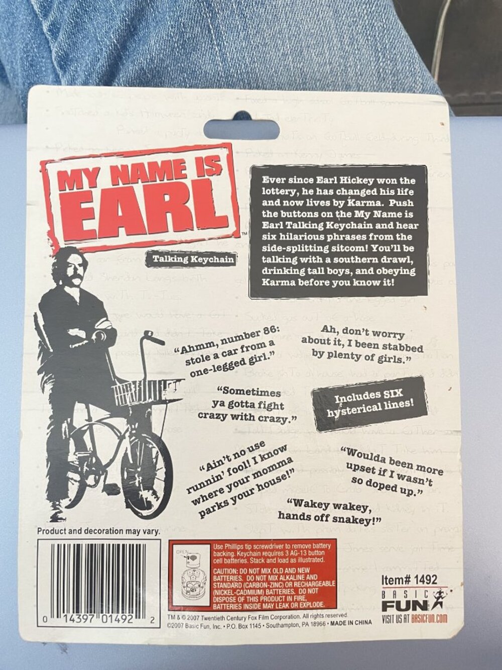 My Name is Earl Talking Keychain TV Collectible NEW RARE Needs New batteries - Picture 3 of 3